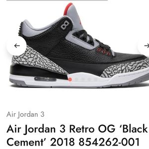 Air Jordan 3 retro og black cement